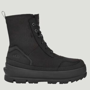 UGG Black Lace-Up Lug-Sole Boots